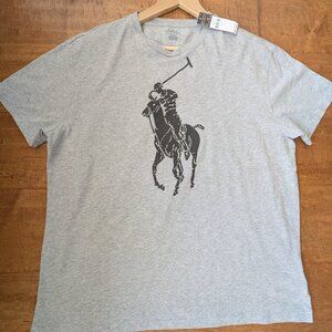 NWT Polo Ralph Lauren T-Shirt Men's L Grey‎ Big Pony Classic Fit Tee Crewneck